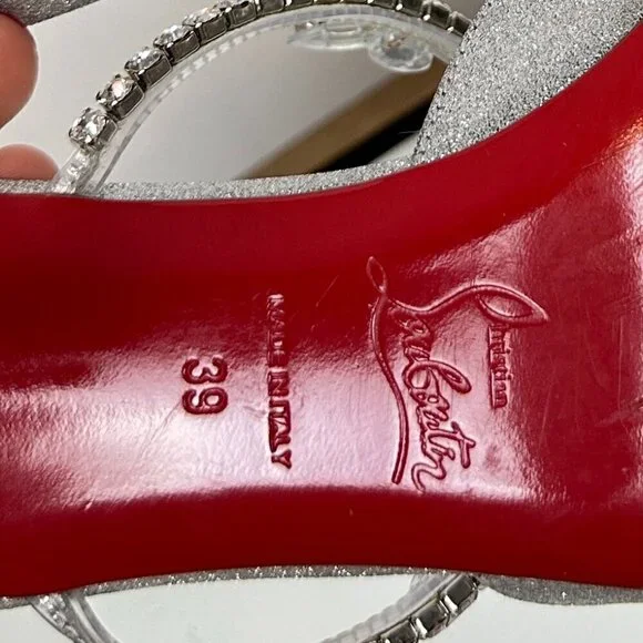 CHRISTIAN LOUBOUTIN Planet Queen 70 Glitter Leather Pump in Silver Glitter - Picture 11 of 15
